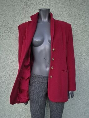 Element's (By SPIEGEL) Ladies Vintage  Red Wool Blend Blazer W/Ticket Pocket
